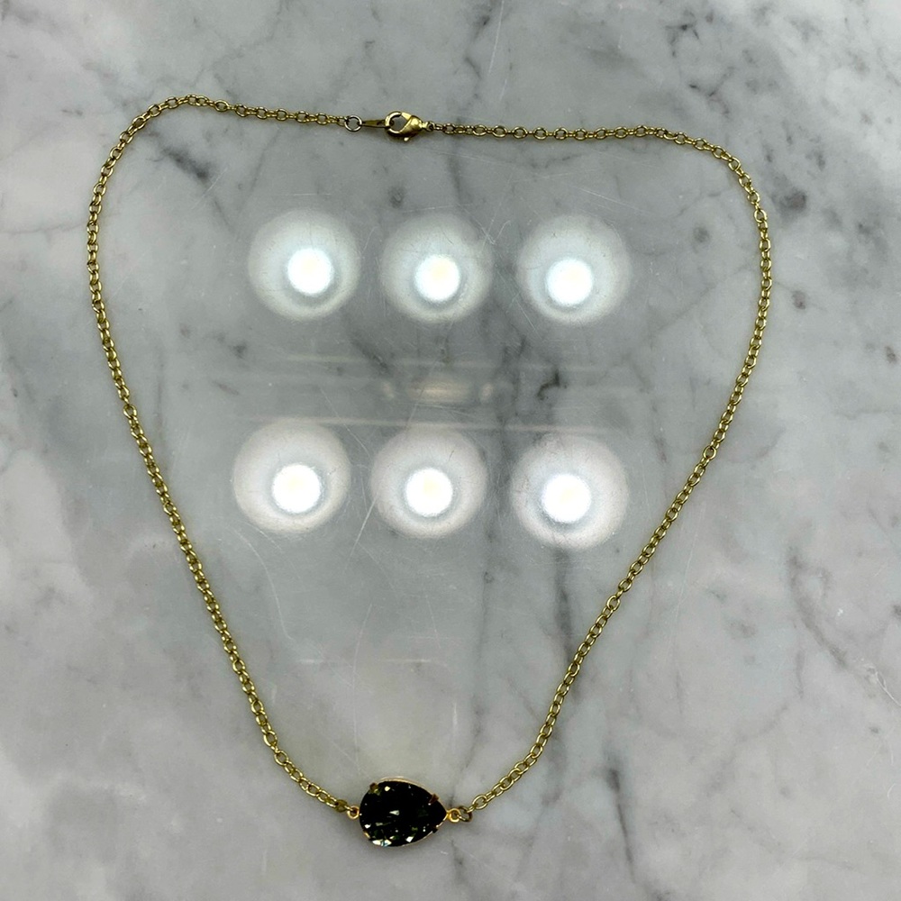 Onyx pear-shaped Swarovski necklace
